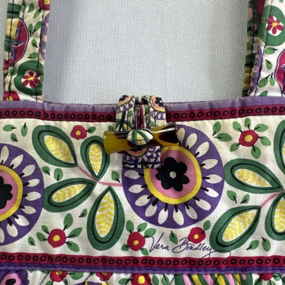 Vera Bradley Toggle Tote Viva La Vera Quilted Cotton Floral Shoulder Bag Retired
